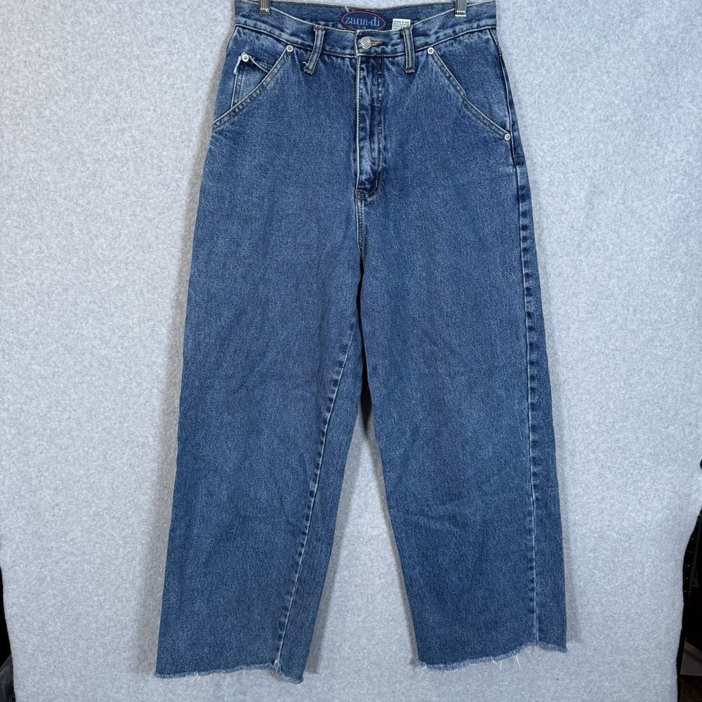 Zana di wide leg jeans womens 28" x 28" blue denim cutoff baggy denim 90s Y2K